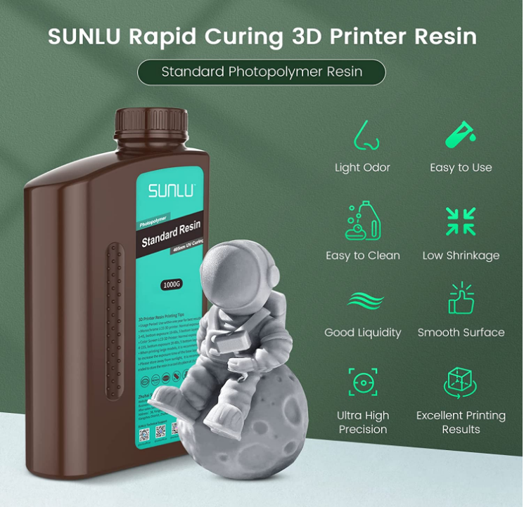 3d Printing Resin 405nm UV Curing & Filters 1kg - Clear