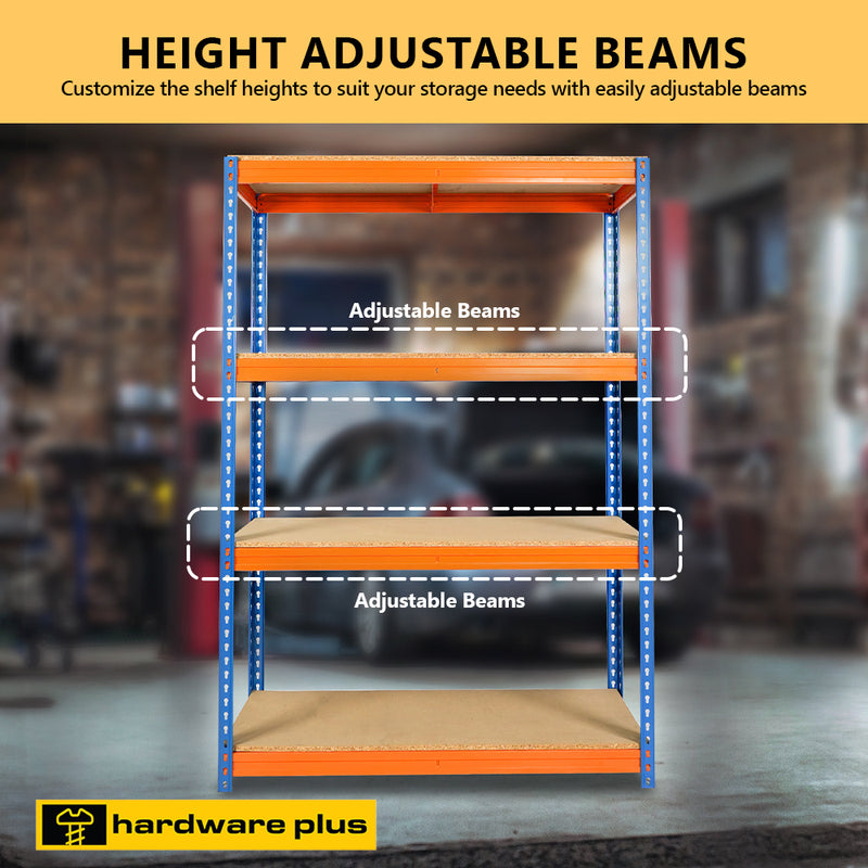 HARDWARE PLUS Heavy Duty 5-Tier Storage Rack Garage Shelving Unit Adjustable - Silver