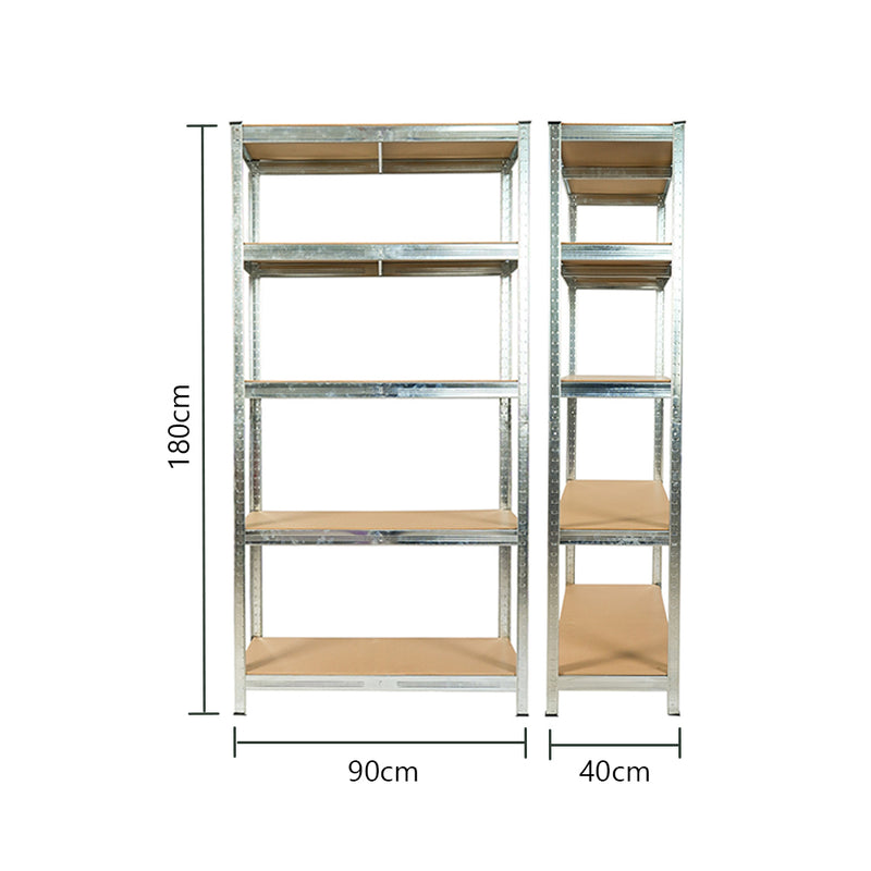 HARDWARE PLUS Heavy Duty 5-Tier Storage Rack Garage Shelving Unit Adjustable - Silver