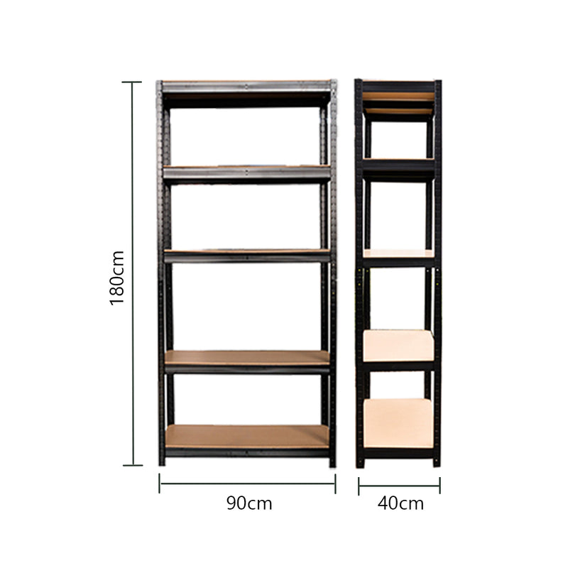 HARDWARE PLUS Warehouse Shelving Garage Rack Heavy Duty Racking 5-Tier- Black