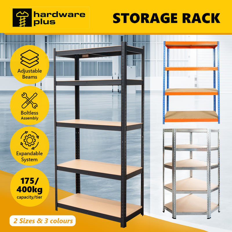 HARDWARE PLUS Corner Warehouse Shelving Garage Rack Heavy Duty Racking 5-Tier -Silver