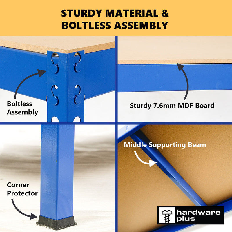 HARDWARE PLUS 2-Tier Workbench Shelving Rack Storage Garage Warehouse 150cm