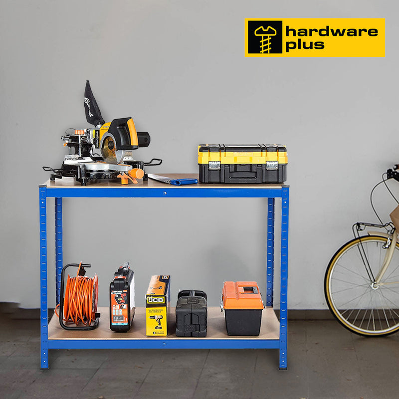 HARDWARE PLUS 2-Tier Workbench Shelving Rack Storage Garage Warehouse 150cm/120cm