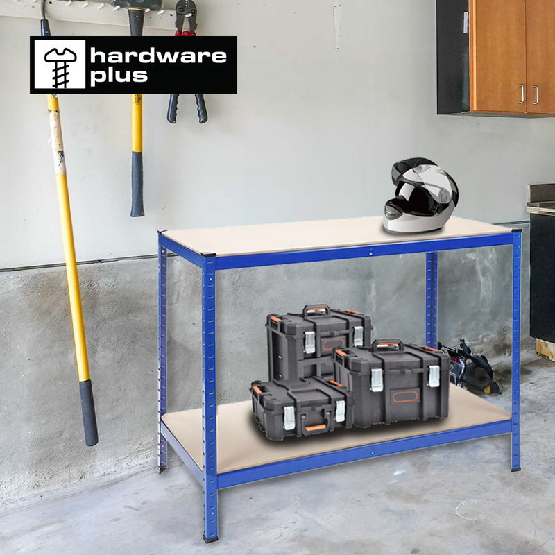 HARDWARE PLUS 2-Tier Workbench Shelving Rack Storage Garage Warehouse 150cm/120cm