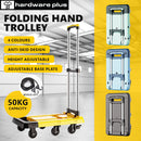 Hardware Plus Folding Hand Truck Trolley with 6 Wheels Brakes Moving Foldable
