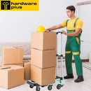 Hardware Plus Folding Hand Truck Trolley with 6 Wheels Brakes Moving Foldable - Green