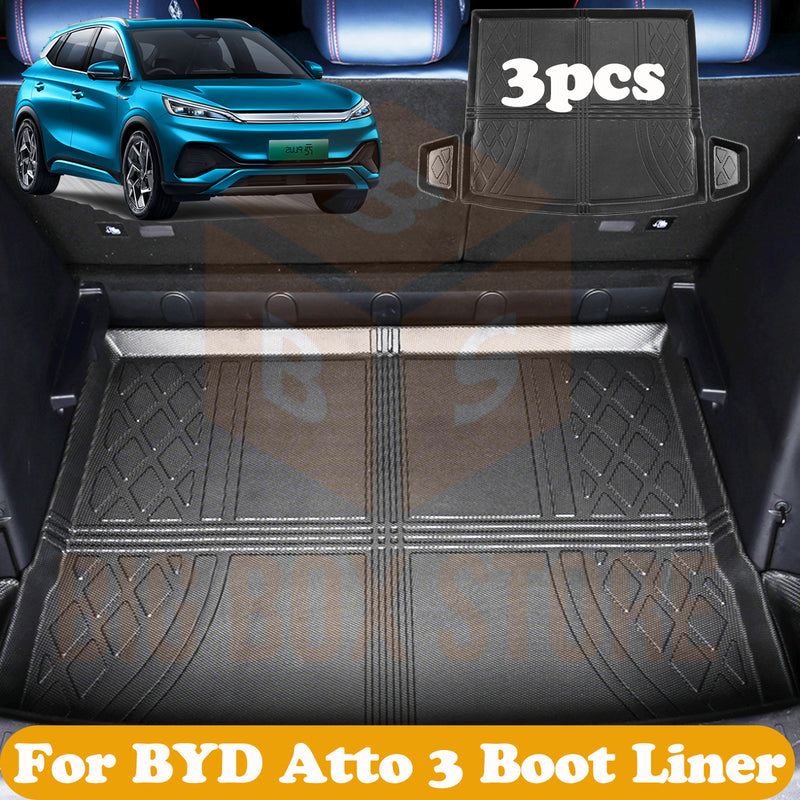 BYD ATTO3 Boot Liner Mats TPE - 3 Piece Set
