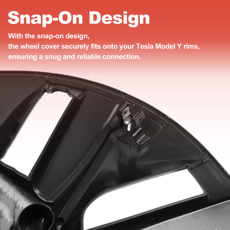 Accecar Tesla Model Y Wheel Cover Set 19-Inch (4-Pc) for 2020-2023 Models Wheel Rim Protectors Hubcap - Swirling