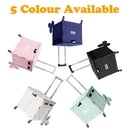 Viviendo 65L Foldable Shopping Trolley Cart Portable Grocery Basket Climbing Wheel with Top Cover - White