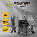 Viviendo Folding Shopping Trolley Portable Grocery Cart Rolling Wheel with Sliding Cover