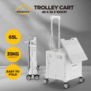 Viviendo Folding Shopping Trolley Portable Grocery Cart Rolling Wheel with Sliding Cover