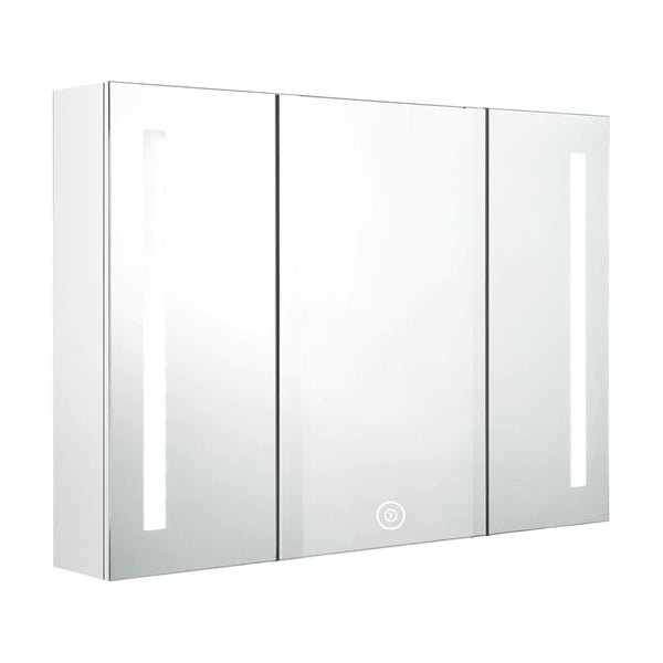 Viviendo Bathroom Shaving Mirror Cabinet LED Light Vanity Stainless Steel 90 x 72cm 3 Door