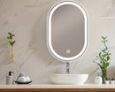 Viviendo LED Anti-Fog Mirror 50cm x 75cm Oval Wall Mounted Bathroom Vanity Dimmable LED Light with Touch Switch