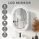 Viviendo 80cm Round LED Mirror Anti-Fog Wall Mounted Bathroom Vanity Dimmable LED Light with Touch Switch