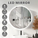 Viviendo 80cm Round LED Mirror Anti-Fog Wall Mounted Bathroom Vanity Dimmable LED Light with Touch Switch