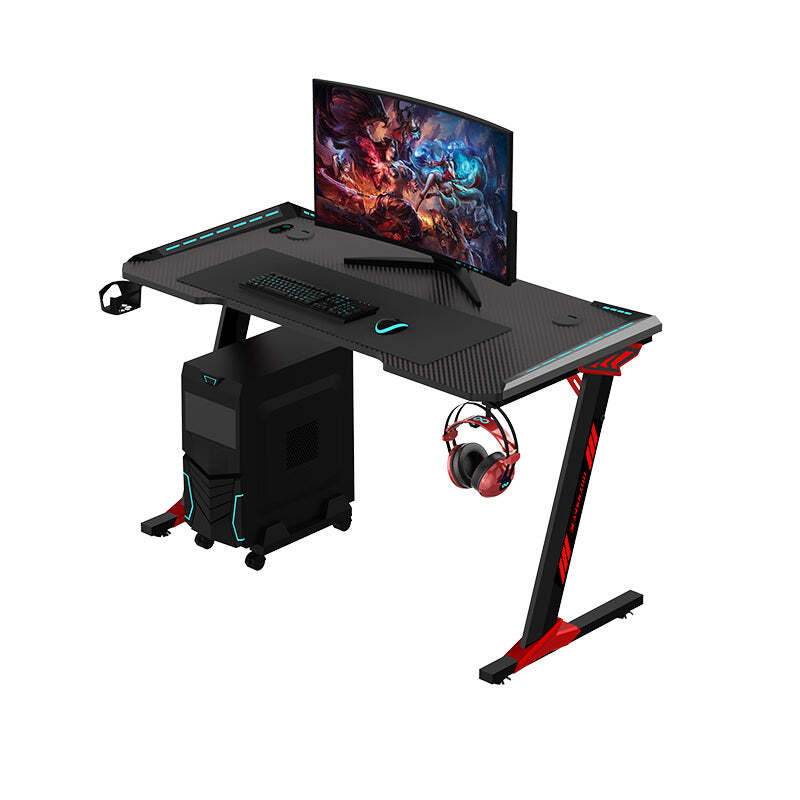 Viviendo Gaming Desk with RGB lighting 1.2m - Single Panel Black