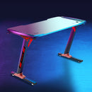 Viviendo Gaming Desk with RGB lighting 1.2m - Single Panel Black