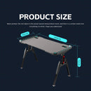 Viviendo 1.4m Gaming Desk Office Table Desktop with LED Feature Light and USB & Wireless Charger - Black