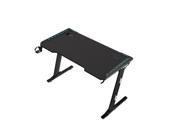 Odessey8 Gaming Desk with RGB lighting 1.4m - Single Panel Black