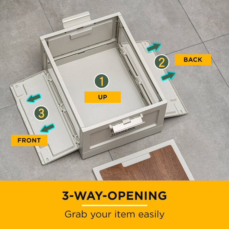 Viviendo Portable Heavy Duty 3-Way Open Camping Storage Box Foldable and Stackable Container - 45L