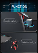 Big Box Store Australia Gaming Table Desk with Headphone Hook and Adjustable Cup Holder