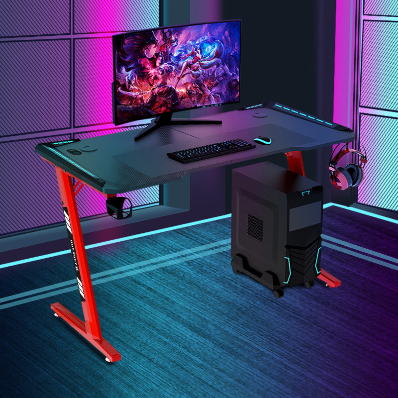 Odyssey8 Dual Panel 1.2m Gaming Desk Office Table Desktop with LED Light & Effects - Black