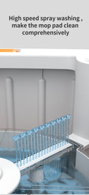 Self Wringing Spin Mop Bucket Set with Extendable Handle 3600 Swivel and 2x Microfibre Mop Heads - Upgraded