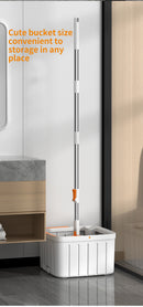 Self Wringing Spin Mop Bucket Set with Extendable Handle 3600 Swivel and 2x Microfibre Mop Heads - Upgraded
