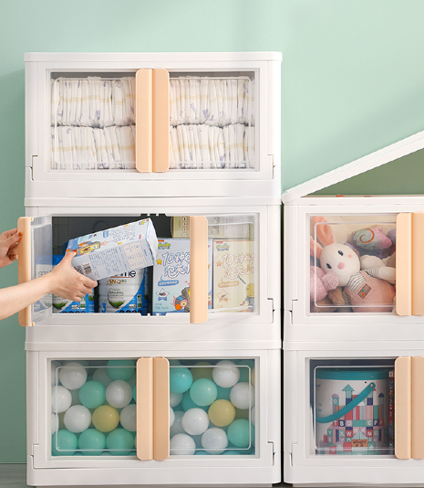 Stackable Storage Box Container With Front Opening