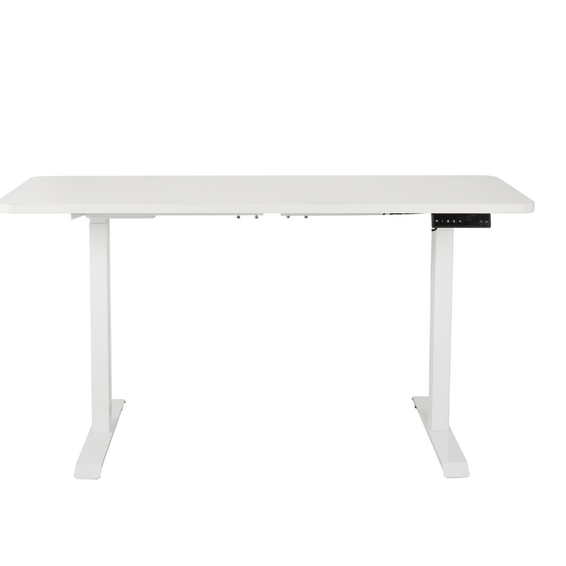 Viviendo Dual Motorised Standing Desk Electric Height Adjustable Sit Stand Workstation 1.4m White Colour - White Base
