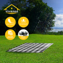 Viviendo 150x200cm Waterproof Outdoor Picnic Rug Blanket Classic - Grey Tile