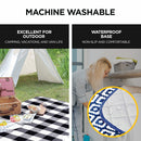 Viviendo 150x200cm Waterproof Outdoor Picnic Rug Blanket Classic - Grey Tile