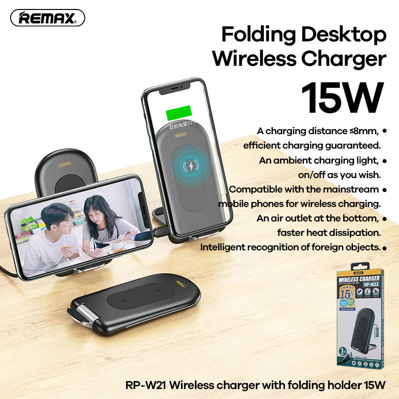 REMAX 15W QI Wireless Charger Fast Charging Phone Holder desk stand for Apple Android
