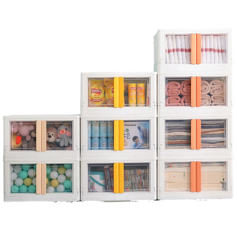 stackable storage container with front opening