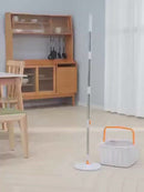 Self Wringing Spin Mop Bucket Set with Extendable Handle 3600 Swivel and 2x Microfibre Mop Heads - Upgraded