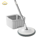 Self Wringing Spin Mop Bucket Set with Extendable Handle 3600 Swivel and 2x Microfibre Mop Heads - Upgraded